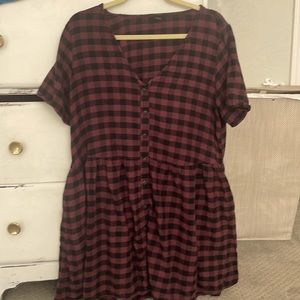 Red and black plaid dress knee length wild fable brand from target size L